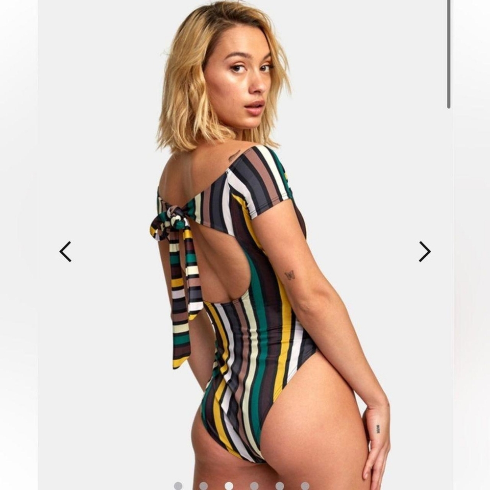 RVCA Women's Multi Striped Swimsuit-one-piece